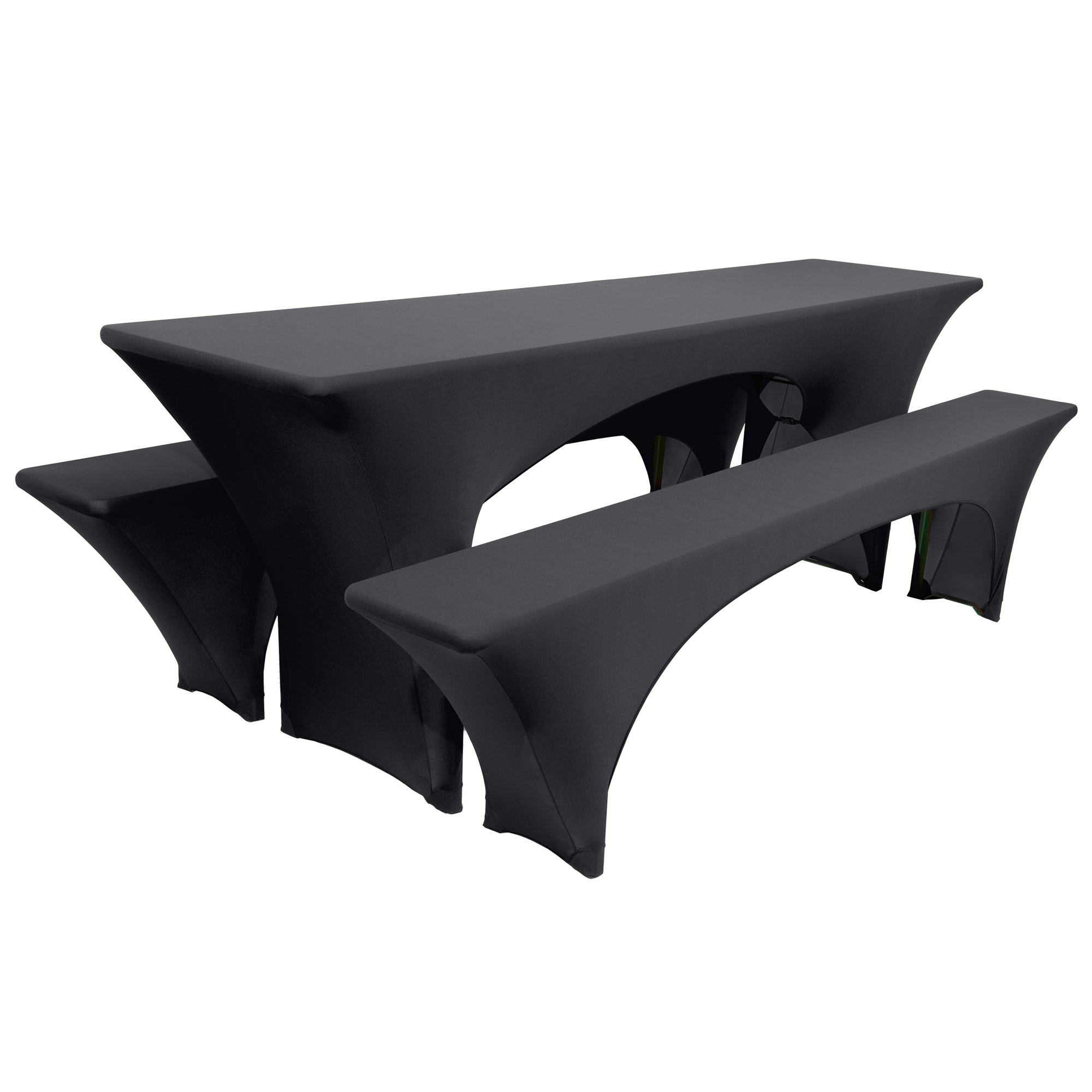 Biertisch-Strechhusse, schwarz für Tisch 220x50x75cm (L/B/H)