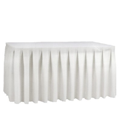 Skirting f. Bankett Tische weiß 400cm x 74cm VE Stk.