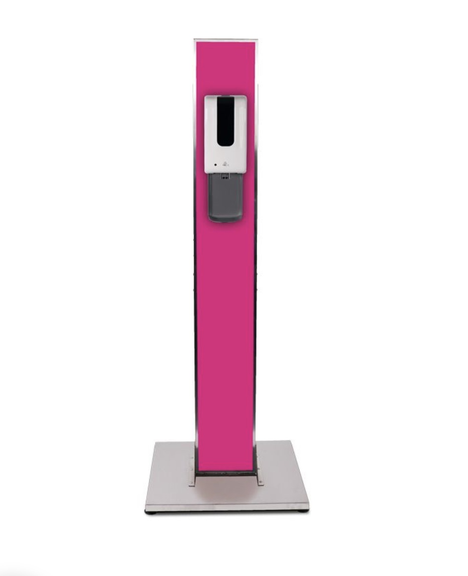 Desinfektinsmittelständer, pink, mit Spender